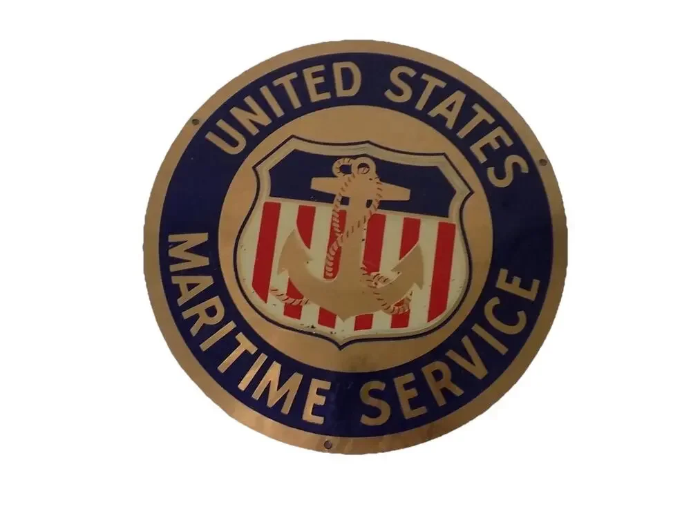 Vintage United States Maritime Service plaque license plate topper